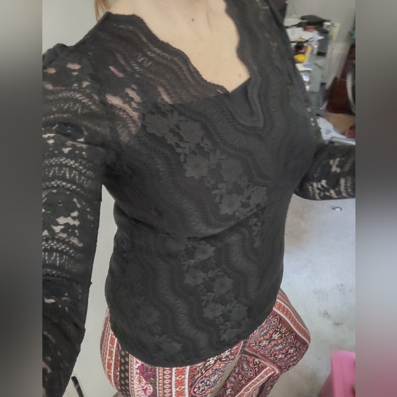 Lace Boho Awesome Long sleeve Blouse Flattering & Mach Washable Will Last - Picture 11 of 12